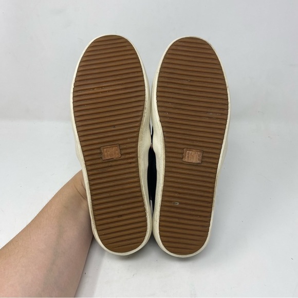 Frye Women’s 6.5 Black Leather White Slip On Dylan Sneakers - Picture 4 of 7